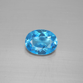 2,08 ctw natürlicher blauer Topas, Oval Schliff, VVS-VS