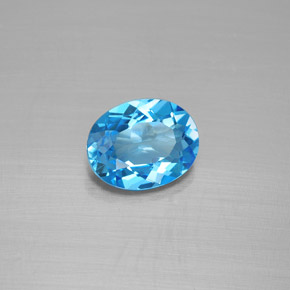 2,08 ctw natürlicher blauer Topas, Oval Schliff, VVS-VS