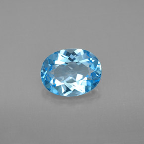 2,05 ctw natürlicher Schweizer Blau Topas, Oval Schliff, VVS