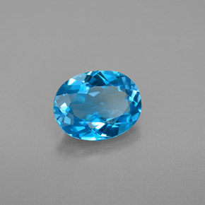 2,25 ctw natürlicher blauer Topas, Oval Schliff, VVS