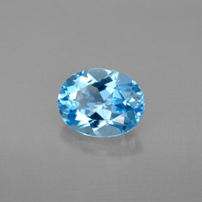 2,38 ctw natürlicher blauer Topas, Oval Schliff, VVS