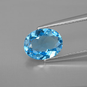 2,01 ctw natürlicher blauer Topas, Oval Schliff, VVS