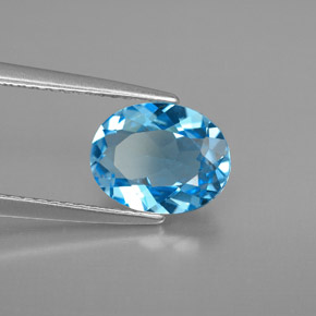 2,01 ctw natürlicher blauer Topas, Oval Schliff, VVS