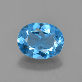 1,98 ctw natürlicher blauer Topas, Oval Schliff, VVS