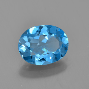 1,98 ctw natürlicher blauer Topas, Oval Schliff, VVS