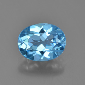 2,40 ctw natürlicher blauer Topas, Oval Schliff, VVS
