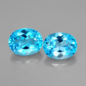  ct natürliche blauer Topas-Edelsteine, Oval Schliff, VVS