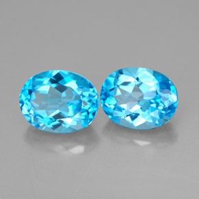  ct natürliche blauer Topas-Edelsteine, Oval Schliff, VVS