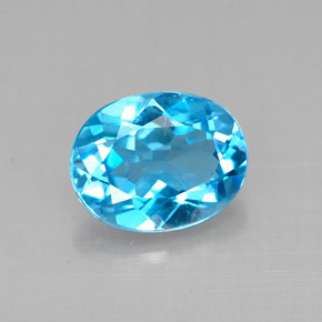 2,18 ctw natürlicher blauer Topas, Oval Schliff, VVS