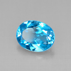 2,18 ctw natürlicher blauer Topas, Oval Schliff, VVS