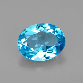 2,21 ctw natürlicher Schweizer Blau Topas, Oval Schliff, VS