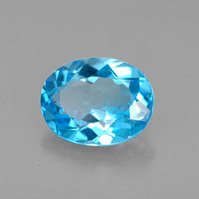 2,21 ctw natürlicher Schweizer Blau Topas, Oval Schliff, VS