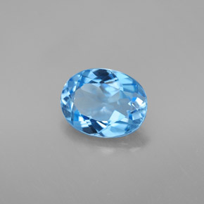 2,16 ctw natürlicher blauer Topas, Oval Schliff, VVS