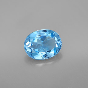 2,16 ctw natürlicher blauer Topas, Oval Schliff, VVS