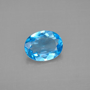 1,91 ctw natürlicher blauer Topas, Oval Schliff, VS