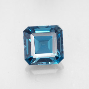 1,62 ctw natürlicher blauer Topas, Smaragdschliff, VVS