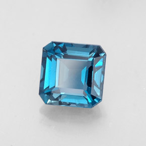 1,62 ctw natürlicher blauer Topas, Smaragdschliff, VVS