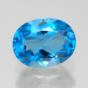2,57 ctw natürlicher blauer Topas, Oval Schliff, VVS
