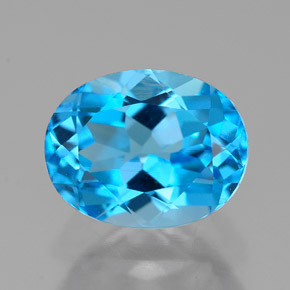 2,66 ctw natürlicher blauer Topas, Oval Schliff, VVS