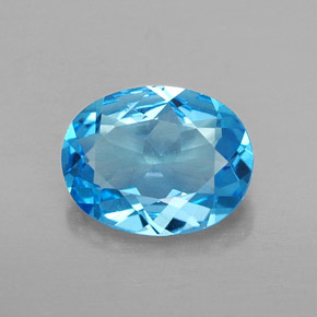1,85 ctw natürlicher blauer Topas, Oval Schliff, VVS