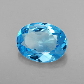 1,85 ctw natürlicher blauer Topas, Oval Schliff, VVS