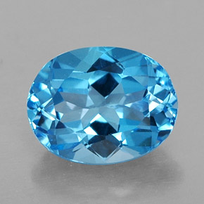 2,54 ctw natürlicher blauer Topas, Oval Schliff, VVS