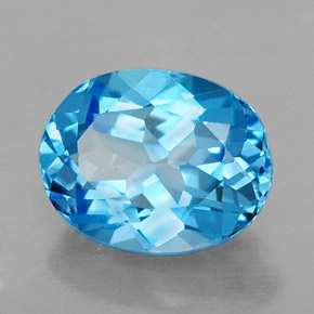 2,54 ctw natürlicher blauer Topas, Oval Schliff, VVS