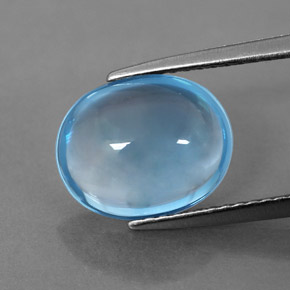 3,80 ctw natürlicher blauer Topas, Oval Schliff, Transparent