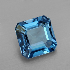 1,73 ctw natürlicher blauer Topas, Smaragdschliff, VS