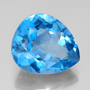 11,24 ctw natürlicher blauer Topas, Birnenform, VS