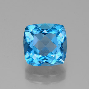 2,25 ctw natürlicher blauer Topas, Kissenschliff, VVS