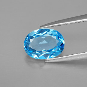 1,48 ctw natürlicher blauer Topas, Oval Schliff, VVS-VS