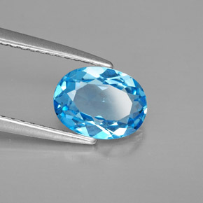 1,48 ctw natürlicher blauer Topas, Oval Schliff, VVS-VS