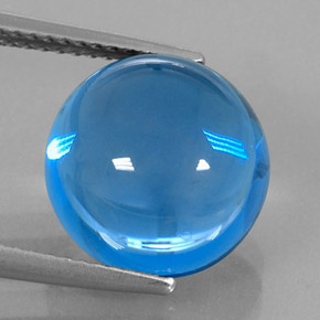 11,09 ctw natürlicher blauer Topas, Rundschliff, Transparent