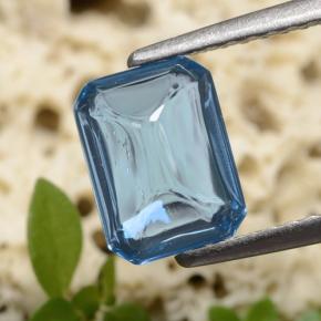 1,80 ctw natürlicher blauer Topas, Smaragdschliff, Transparent