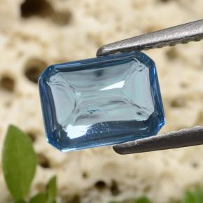 1,80 ctw natürlicher blauer Topas, Smaragdschliff, Transparent