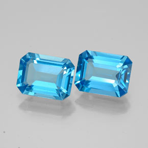 ct natürliche blauer Topas-Edelsteine, Smaragdschliff, VVS