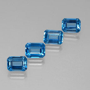  ct natürliche blauer Topas-Edelsteine, Smaragdschliff, VVS