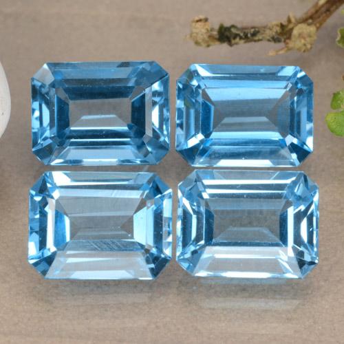 7,47 ct natürliche blauer Topas-Edelsteine, Smaragdschliff, VVS