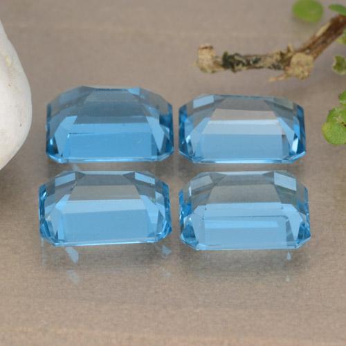 7,47 ct natürliche blauer Topas-Edelsteine, Smaragdschliff, VVS