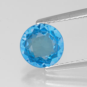 1,21 ctw natürlicher blauer Topas, Rundschliff, VVS
