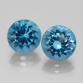  ct natürliche blauer Topas-Edelsteine, Rundschliff, VVS