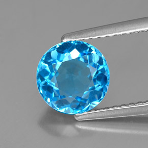2,01 ctw natürlicher blauer Topas, Rundschliff, VVS