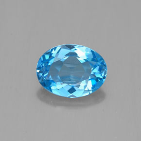 1,49 ctw natürlicher blauer Topas, Oval Schliff, VVS