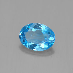 1,49 ctw natürlicher blauer Topas, Oval Schliff, VVS