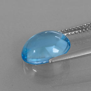 4,09 ctw natürlicher blauer Topas, Oval Schliff, Transparent