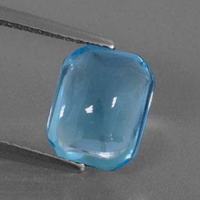 3,33 ctw natürlicher blauer Topas, Smaragdschliff, Transparent