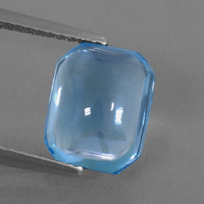 3,90 ctw natürlicher blauer Topas, Smaragdschliff, Transparent