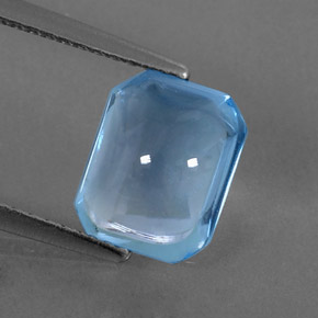 3,08 ctw natürlicher blauer Topas, Smaragdschliff, Transparent