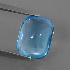 3,45 ctw natürlicher blauer Topas, Smaragdschliff, Transparent